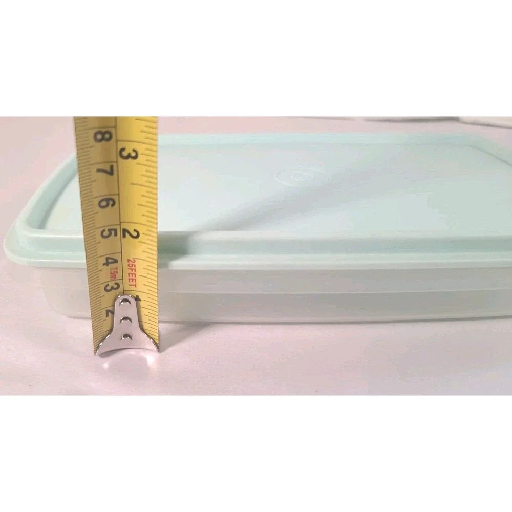 Vintage Tupperware Meat/ Cheese Rectangular 816-19 Mint Green Container W/Lid